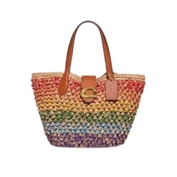 Coach Small Multi-Colored Tote never used and comes with wallet - Picture 1 of 6